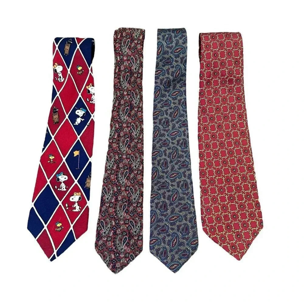 Tommy Hilfiger Snoopy B.Altman Fabrini Silk Men's Neckties Vintage Neck Tie